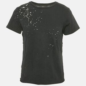 Amiri Black Washed Shotgun Cotton Crew Neck Short Sleeve T-Shirt S
